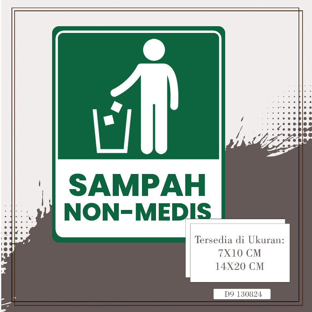 

Stiker Label Penanda Tempat Jenis Sampah Non Medis multi Sticker