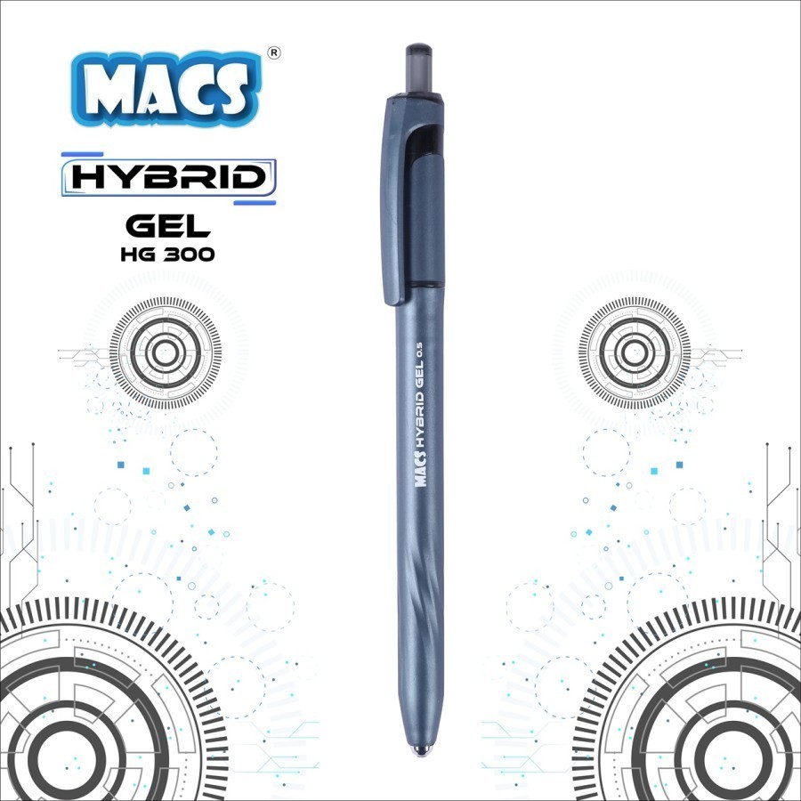 

MACS Hybrid Gel Pen HG 100 - Black ( Pulpen / Pena / Ballpoint ) - isi 12