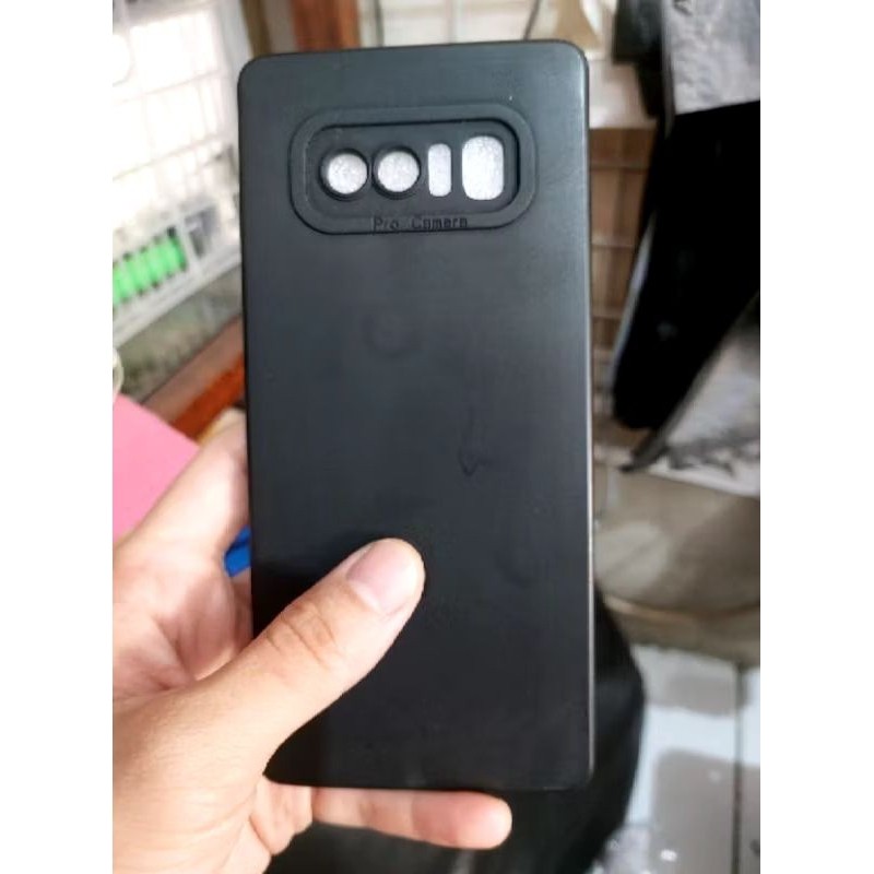 SLICON/CASE FULL BLACK SAMSUNG NOTE 8/ NOTE 9 TPU CANDY CASE PRO PELINDUNG CAMERA HITAM POLOS