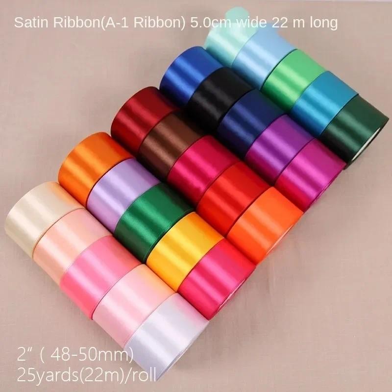

22meters 5cm Satin Ribbon for Gift Packing Wedding Christmas Decoration Bow DIY Ribbons Roll Fabric Handmade Hair Accessories