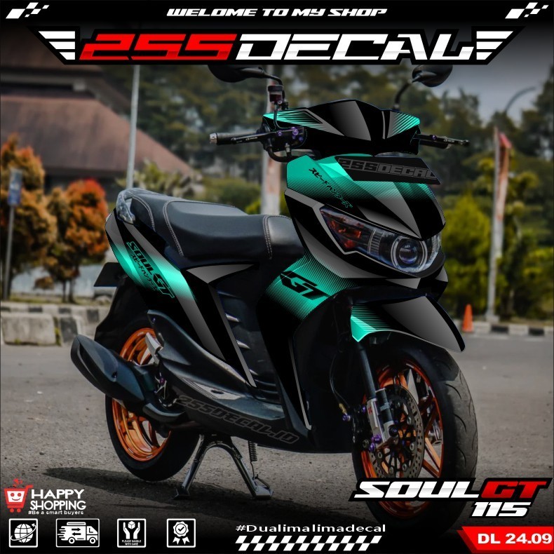 DECAL STICKER MOTOR MIO SOUL GT 115 FULL BODY 2012 2013 2014 2015 YAMAHA SOUL GT 115 FULL BLOK DESAI