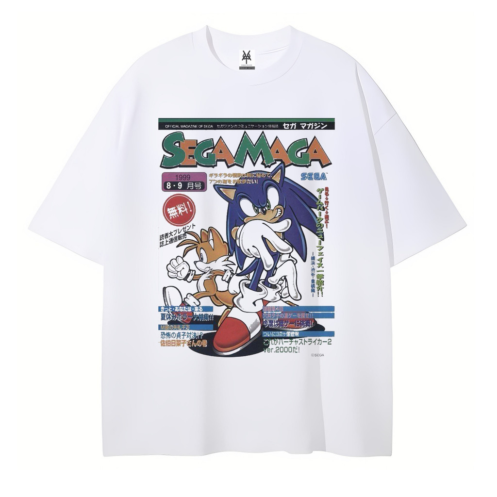 Patternmerch "sonic hedgehog sega maga" Oversized T-shirt | kaos vintage