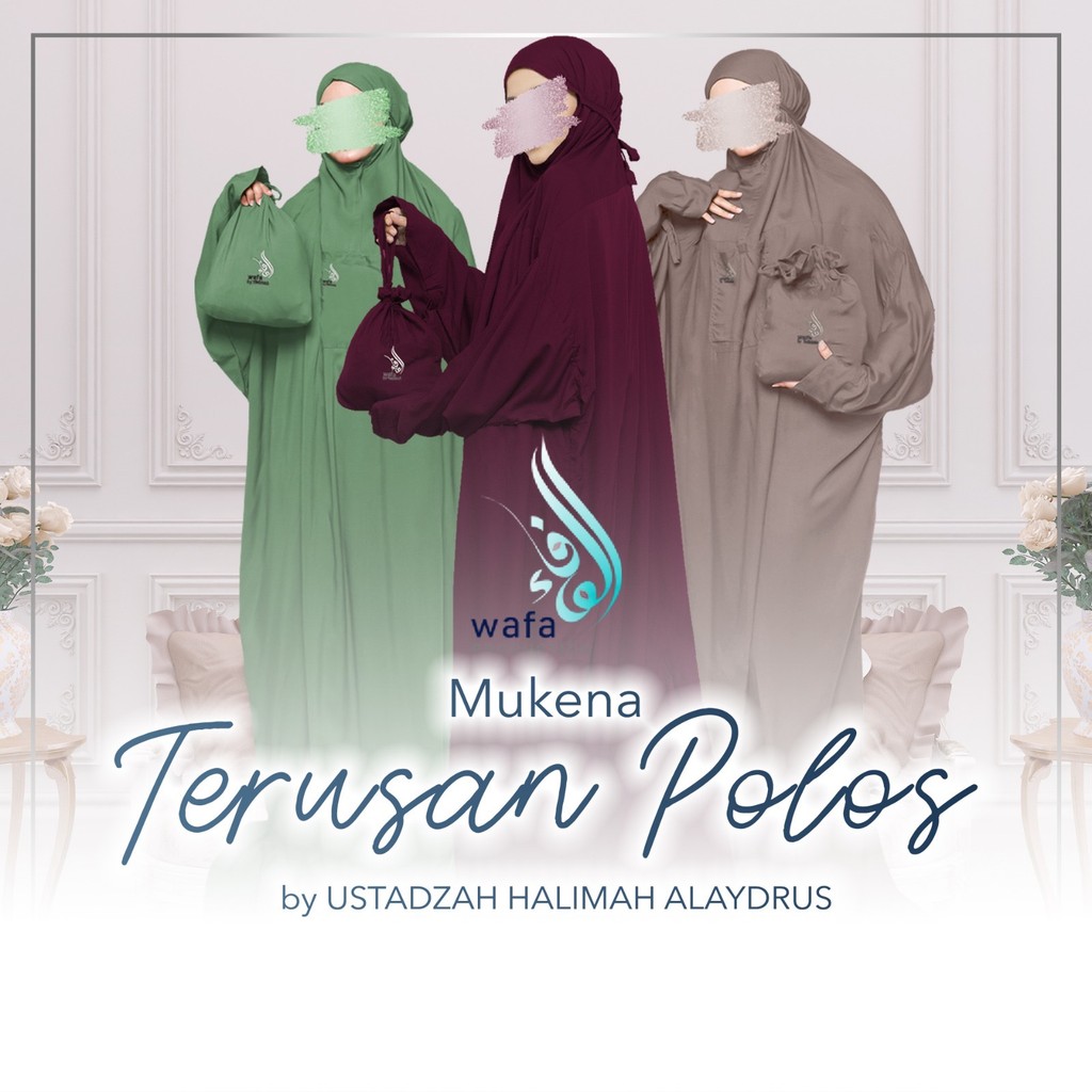 Mukena Wafa Terusan Polos by Ustadzah Halimah Alaydrus