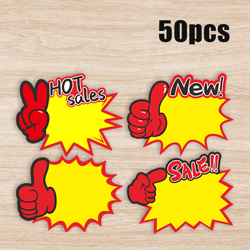 

50PCS Kertas Harga Promo Price Tag Kartu Kertas Penjepit Harga Kartu Promosi