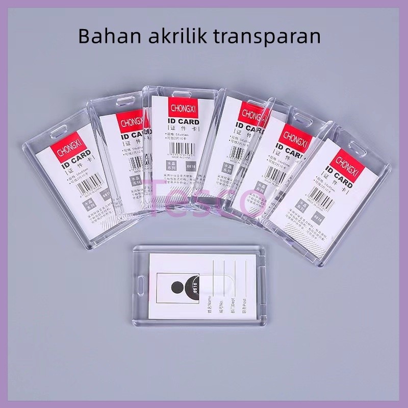 

Tesco Tempat kartu ID akrilik transparan / tempat kartu ID kerja/casing id card bening