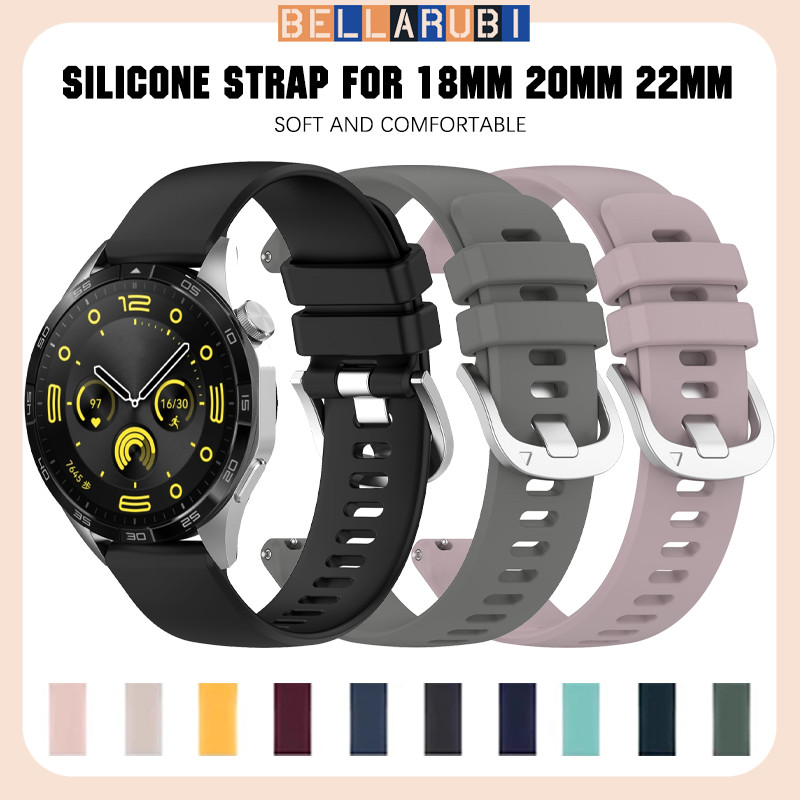 18mm 20mm 22mm Rubber Band Strap for Samsung Galaxy Watch FE 7 6 5 4 Silikon Silicone Sport Tali Jam