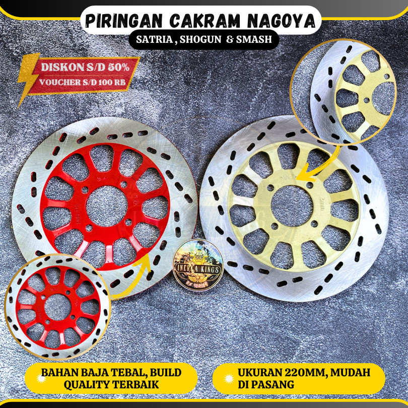 Disc Brake Piringan Cakram BAJA Rem Depan Nagoya Ukuran 220mm Rekomendasi Motor Suzuki Satria Hiu Sh