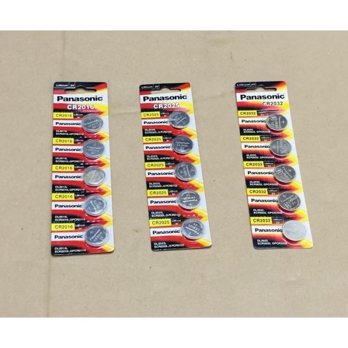Baterai Lithium Kancing P4N4S0NIC 3V Type CR 2016 - CR 2025 - CR 2032 Harga Per 1 Papan isi 5 Pcs - 
