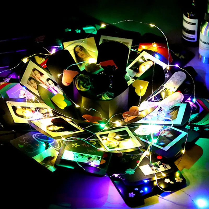 

Hexagonal Surprise Blast Gift Box diy Handmade Album Birthday Valentine's Day Wedding Proposal Gift Memorial Album