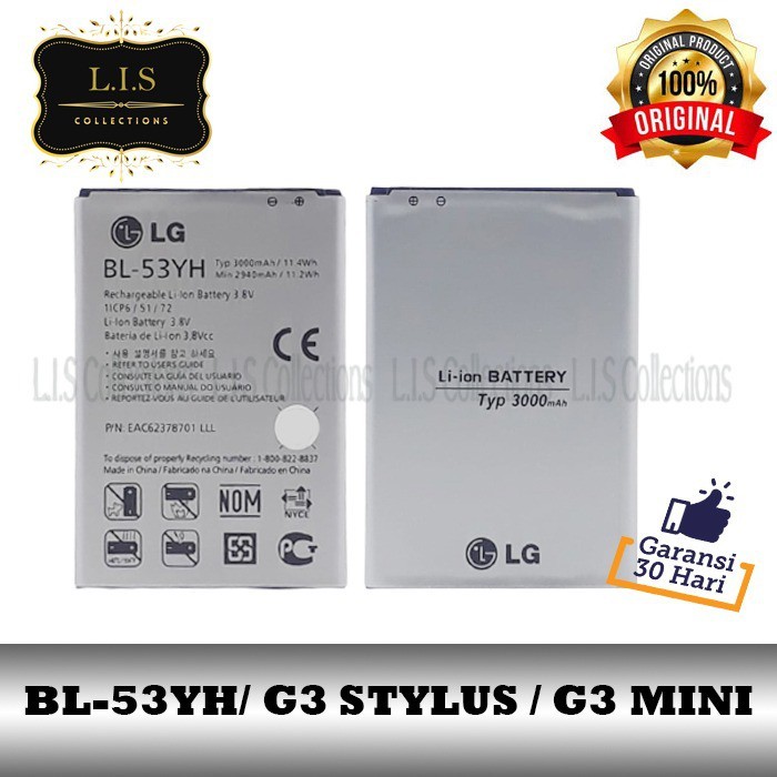 Batre Batrai Baterai LG G3 STYLUS G3 MINI BL53YH