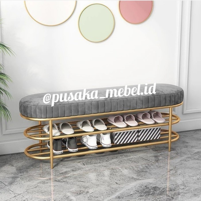 rak sepatu susun besi, sofa bench besi, sofa tamu, sofa chester besi