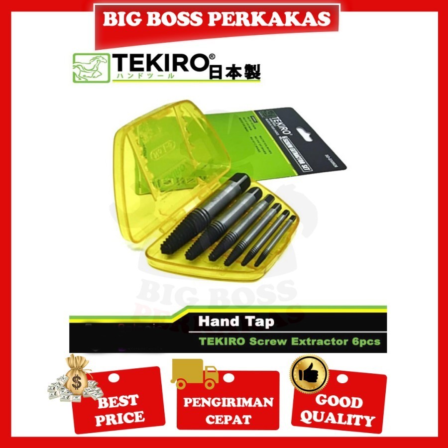 TEKIRO SCREW EXTRACTOR 6 Pcs TAP BALIK TEKIRO SET / TAP BAUT PATAH
