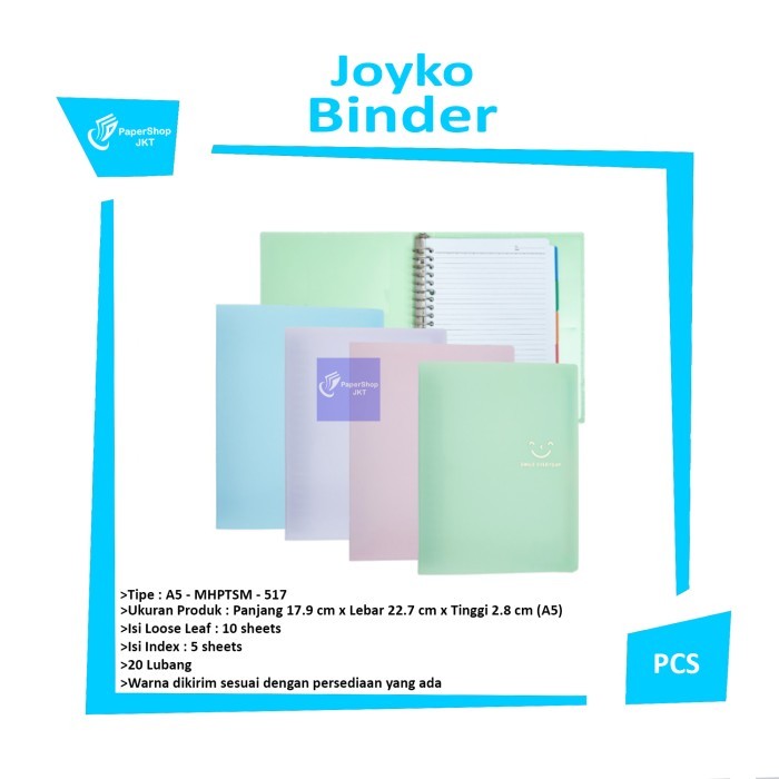 

⭐BISA COD⭐ Joyko Binder Note A5 Warna Pastel RANDOM