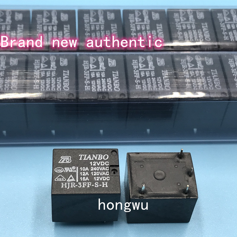 100% Original New 5PCS/ HJR-3FF-S-H-12VDC  HJR-3FF-S-H-24VDC relay 10A 4pins