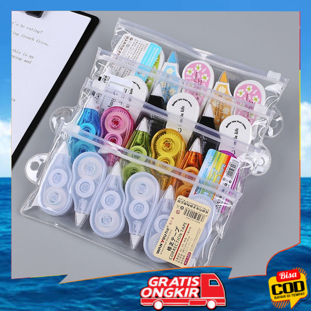 

Tape 6in1 / Penghapus Tip Ex Kertas 6in1 / Pita Koreksi Tip-eX Roll Correction Tidak Mudah Terputus STY14