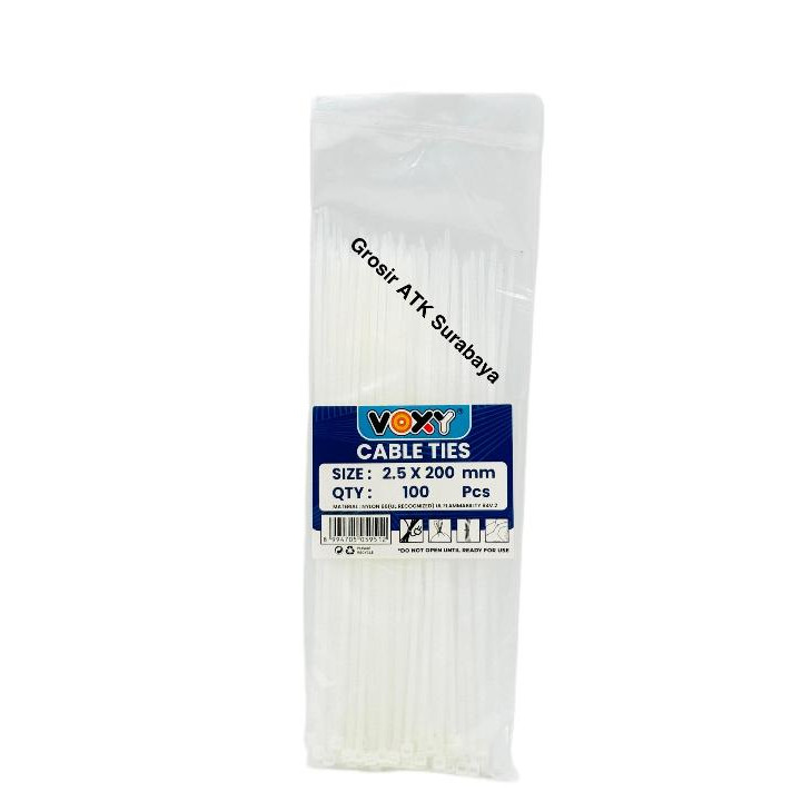 

( StaLand ) KABEL TIES 2.5MM X 20CM / Kabel Tis / Nylon Cable Tie 2.5MM X 200MM / 20CM PUTIH