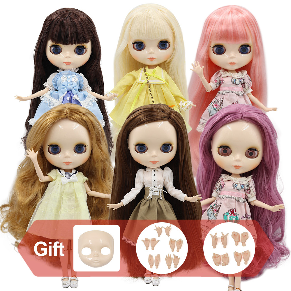 ICY DBS Blyth Doll 30cm 1/6 BJD Toy Joint Body with Hands Glossy Face with Big Breast Different Hair