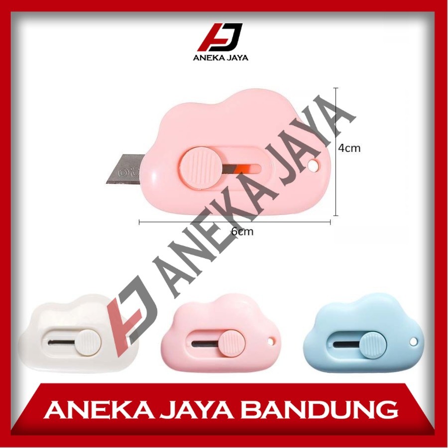 

[AJB] Cutter Mini Pisau Kecil Silet Bentuk Awan ATK Pembuka Plakban Kertas