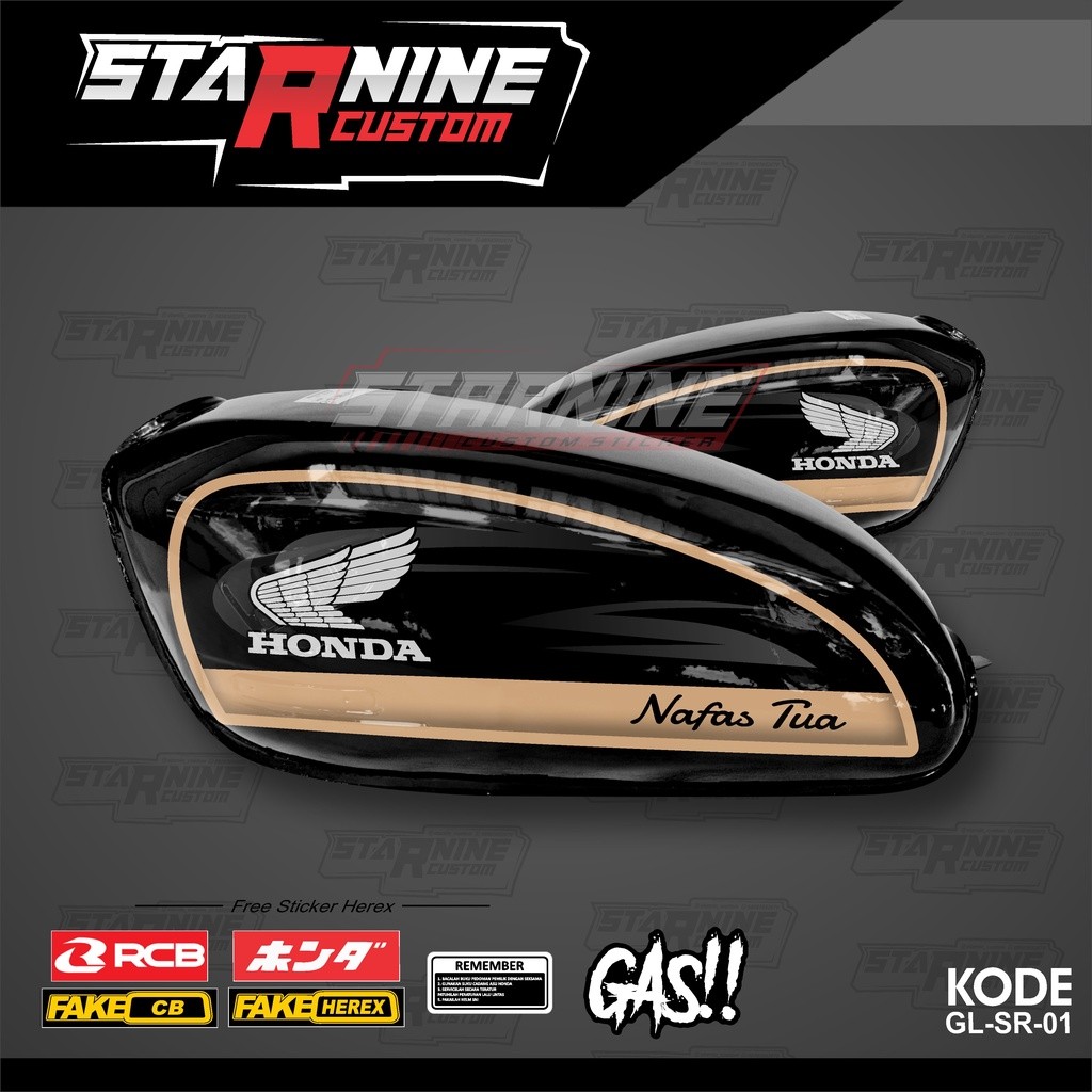 striping tangki cb murah stiker cb hologram glatik striping cb 100 + free sticker herex