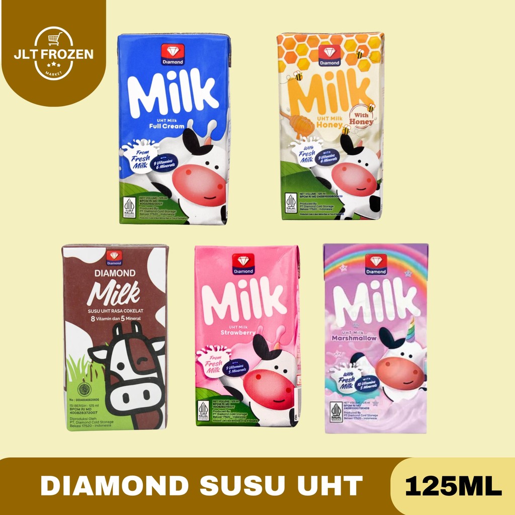 

Diamond UHT Milk / Susu UHT Rasa Coklat / Strawberri / Marshmellow / Full Cream / Madu Kemasan 125ml