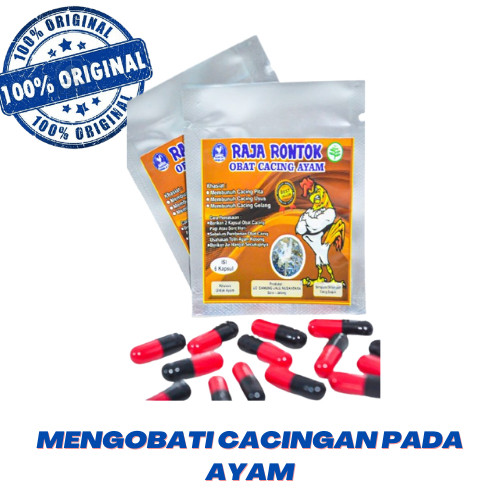 RAJA RONTOK 6 kapsul - Obat cacing ayam