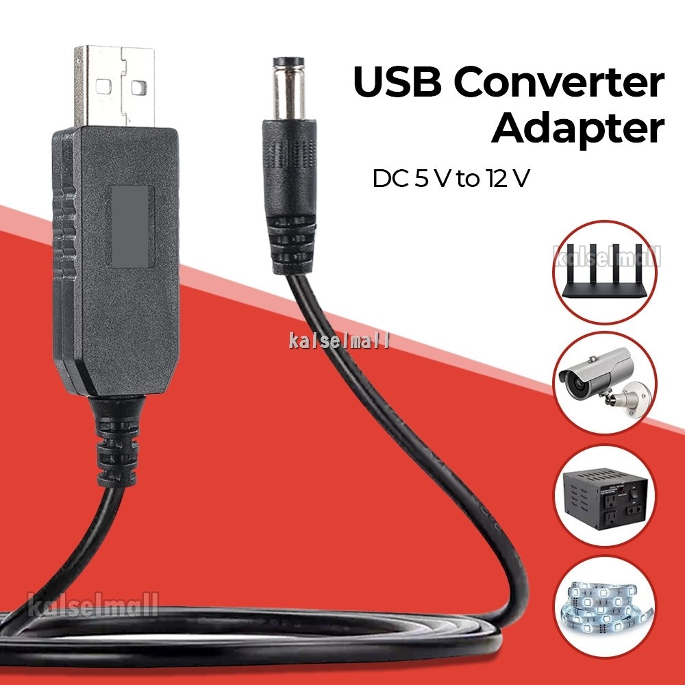 USB Power Boost Kabel Step Up 5V to 12V Kabel Power Modem Route Orbit Star ke Powerbank Hardisk CCTV