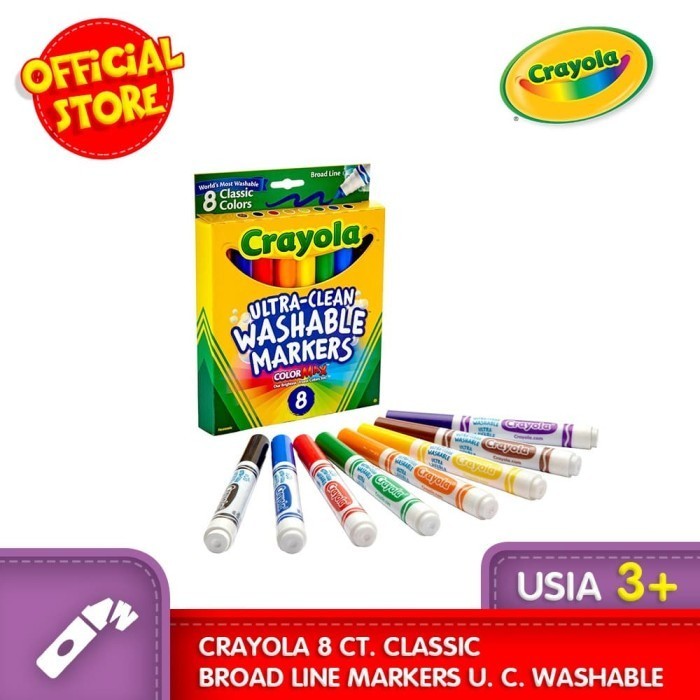 

[New Arrival] CRAYOLA 8 Ct Classic Broad Line Markers U.C Washable