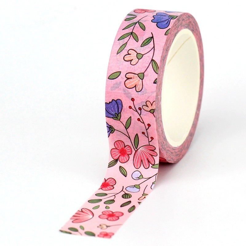 

NEW 1PC. 10M Cute Valentine Hearts Pink Flowers Leaves Washi Tape Scrapbooking Planner Adhesive Masking Tape Kawaii Stationery