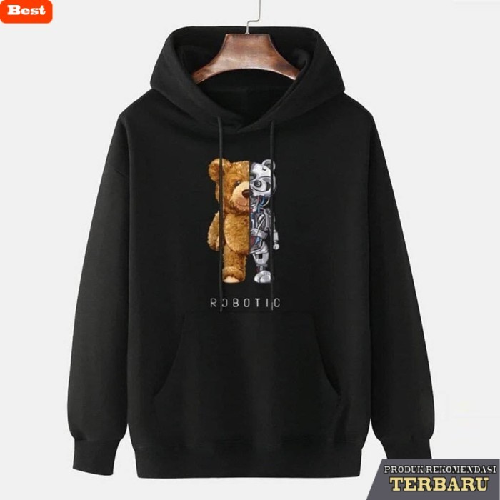 hoodie pria keren HOODIE JAKET PRIA WANITA 3XL 4XL 5XL 6XL 7XL JUMBO BIGSIZE OVERSIZE - Hitam, S