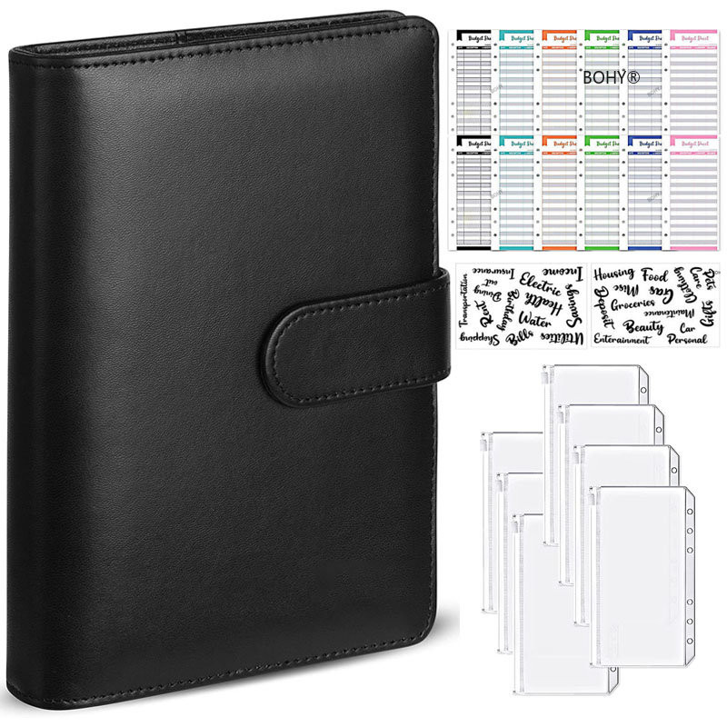 

2023 Budget Binder Zipper Envelopes Organizer Cash Envelopes Budgeting Saving Money A6 Planner 6 Pockets Sticker Accessories