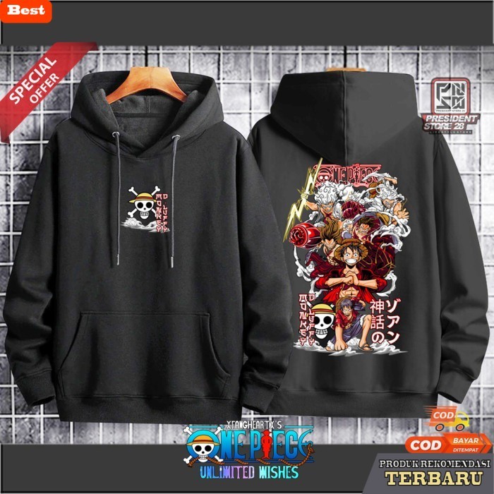 hoodie pria keren Hoodie Pria One Piece Luffy Gear 5 Hodie anime luffy jaket distro Hudy - LF2.V1.JP
