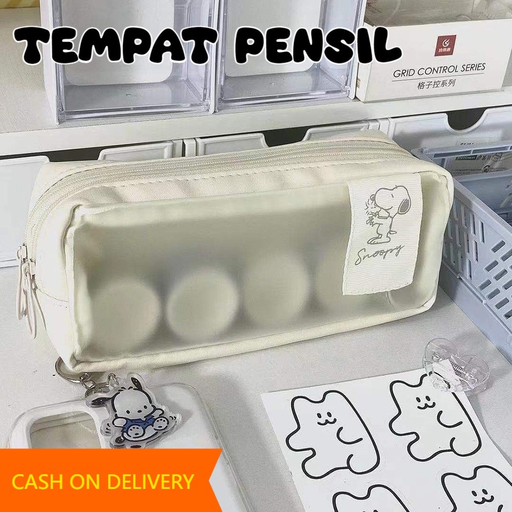 

CASH ON DELIVERY Muji Snoopy Cute Large Capacity Pencil Case/pensil pouch/make up tas/Kotak Pensil