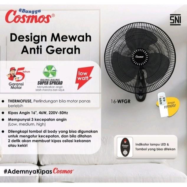 Wall Fan Cosmos 16Wfgr Remote Control Kipas Angin Remot 16 Wfgr Cosmos Kipas Angin Tembok Cosmos 16w