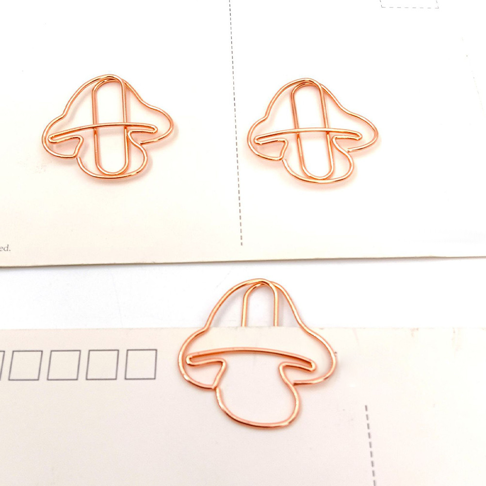 

20 Pcs Mushroom Paper Clip Adorable Clips Exquisite Bills Fixing Paperclip Office Mini Fun Desk Accessories Small Cute