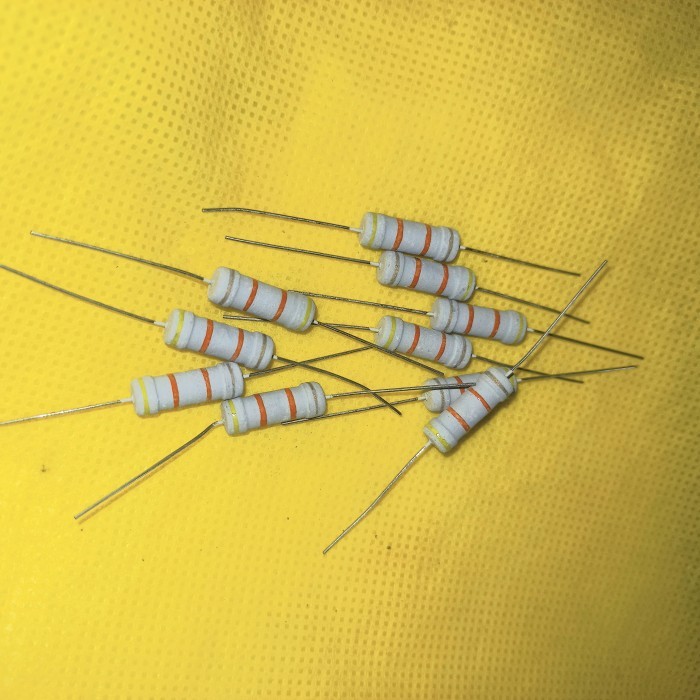 resistor R carbon film 43K 43 K 2watt 2 w watt WAT 2WAT ohm 5% A