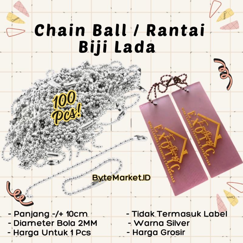 

Ready RANTAI TALI HANG TAG TALI LABEL RANTAI BIJI LADA