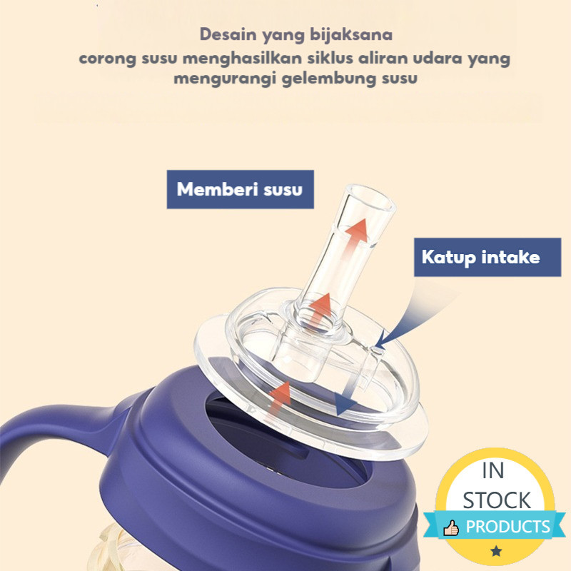  1 Cangkir 3 Dot Botol Susu Bayi Gelas Anak Anti Tumpah Botol Kartun 320ML Bayi Susu Bottle Sedotan