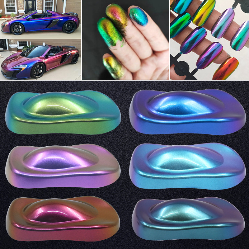 

Chameleon Pigments Acrylic Paint Powder Coating Dye for Car Automotive Painting Decoration Arts Craft Nail 10g Painting Supplies