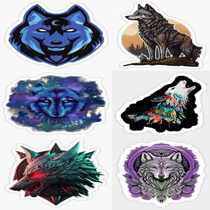 

DL25 Sticker Cutting Print Tema Serigala Wolf Print