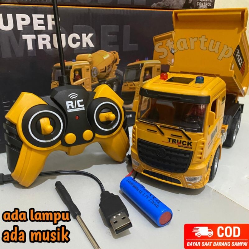 LETERSHOP Mainan RC Mobil Super Dump Truck / Mainan Mobil RC Dump Truck / Mainan Mobil RC Kontruksi