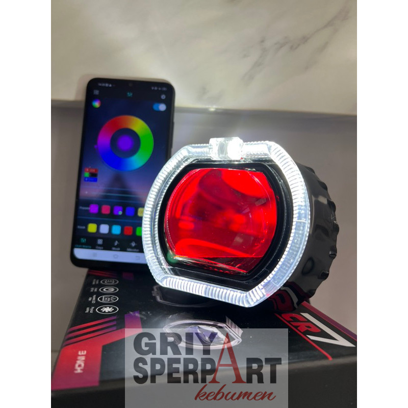 Lampu biled billed asli 4,5 inchi blue lens devil RGB By CR7