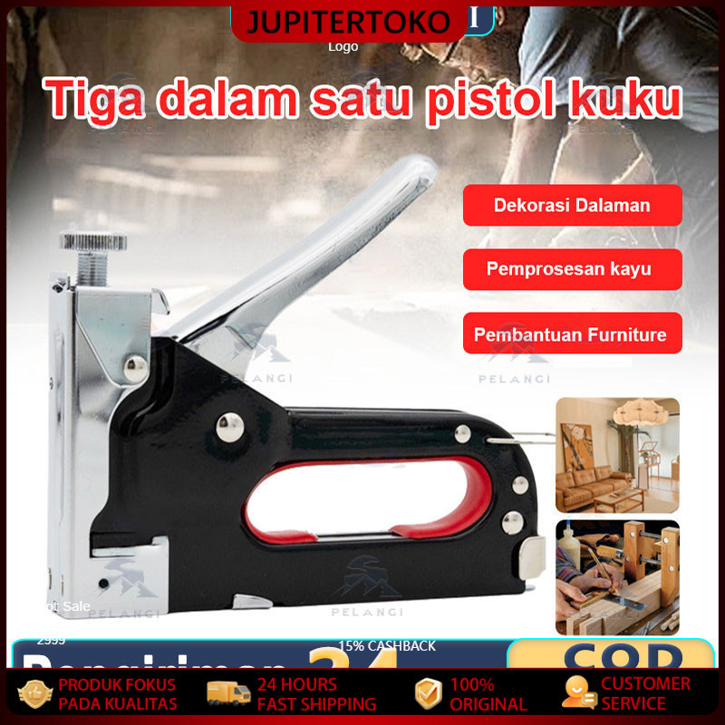 

Gratis 600 Paku / 3 In 1 Stapler Gun / 3 In 1 Pistol Kuku / Staples Tembak Gun Tacker / Powerfull Pistol Stapler / Furnitur DIY Pelapis Pistol Stapler / Dekorasi Rumah Alat Pertukangan / Multifungsi Pistol Stapler