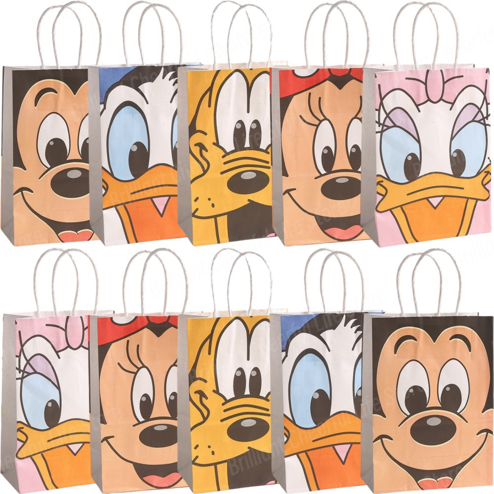 

5/10Pcs Mickey Mouse Party Favor Bag Paper Gift Candy Treat Goody Bags For Boys Girls Baby Shower Birthday Party Decorations