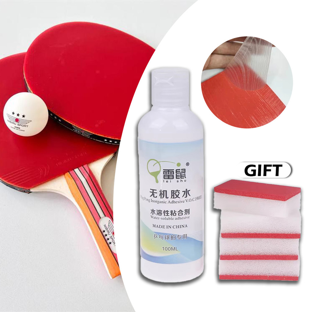 100ML lem karet tenis meja Cepat kering Lem Karet Pingpong Kelarutan Air lem bet tenis meja