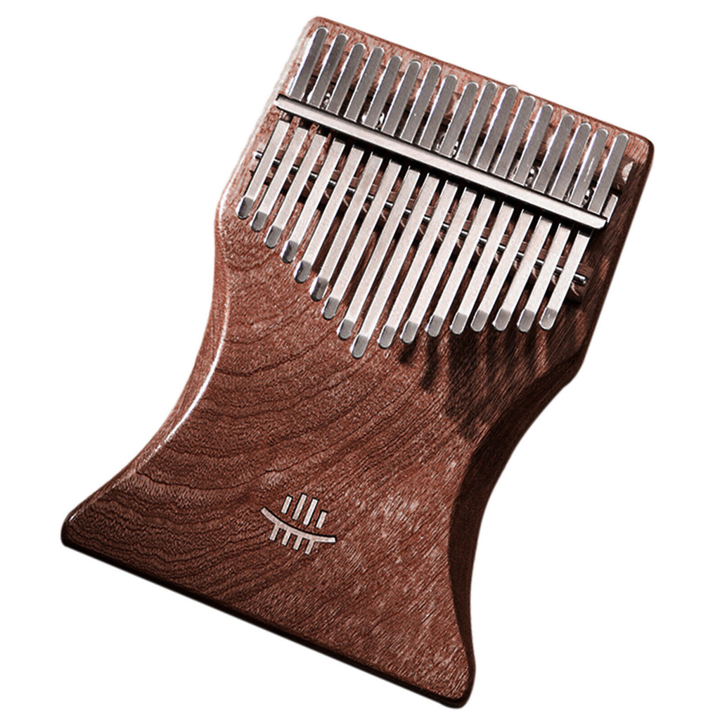 Kalimba Cup Shape 17-Tone Keys Single Solid Wood Flat-board Marimba with Tuning Hammer Burlap Bag Wi