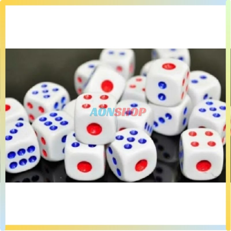 [AS] Dadu Plastik Putih - Dice Board Game Ludo Ular Tangga Pop It Angka