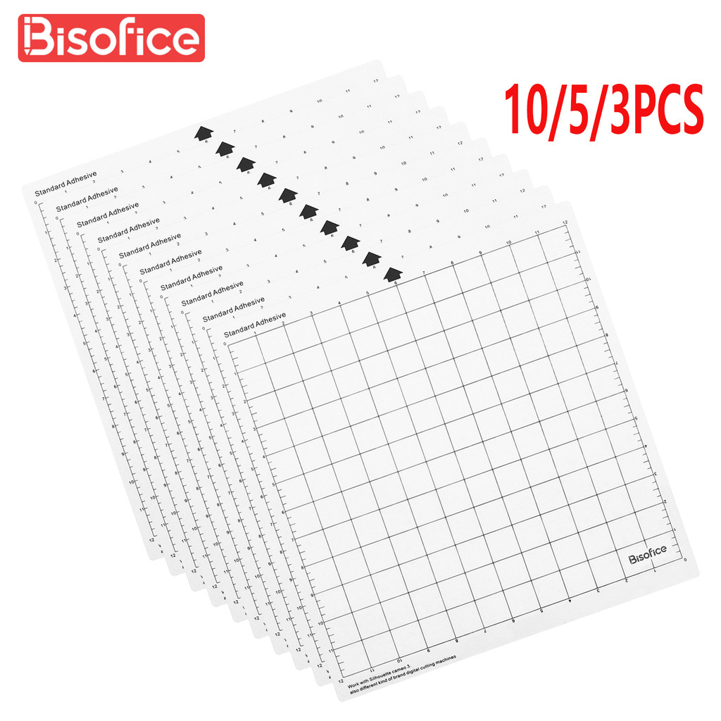 

10pcs-1Pc Replacement Cutting Mat Transparent Adhesive Mat with Measuring Grid 12*12-Inch for Silhouette Cameo Plotter Machine