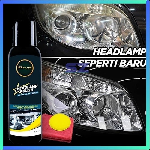 PEMBERSIH LAMPU HEADLAMP MIKA LAMPU MOBIL KUSAM PEMBERSIH KACA KUNING AUTO DAZZLING
