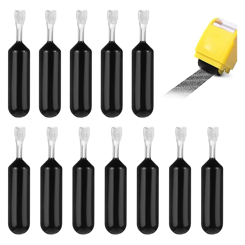 

Enjoy New 12Pc Ink Refills For Your ID Stamp Roller Refill Ink Confidential Roller Stamp Refill Ink To Cover Personal Mail Addre
