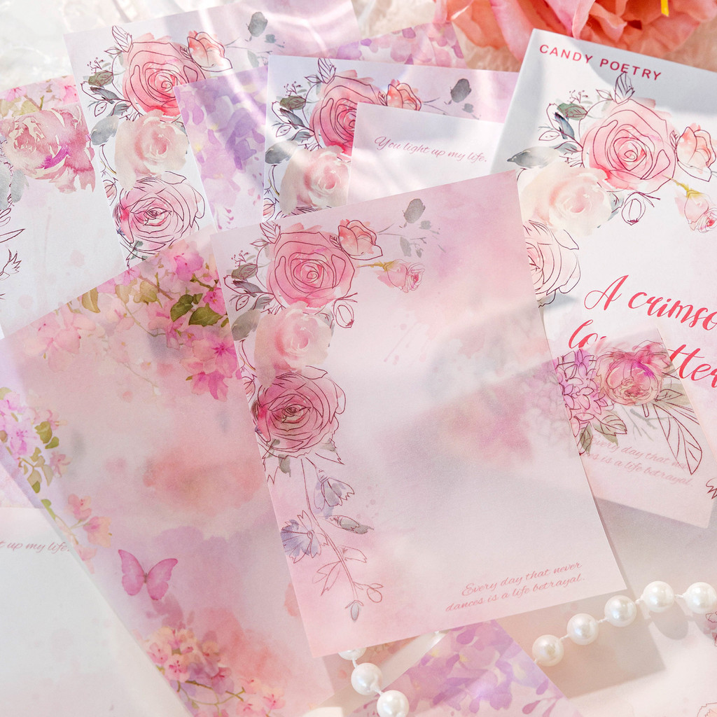 

30pcs/lot Memo Pads Material Paper floral letterhead Junk Journal Scrapbooking Background Decoration Paper